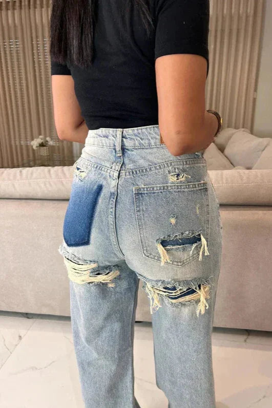Zaar Straight Ripped Jeans