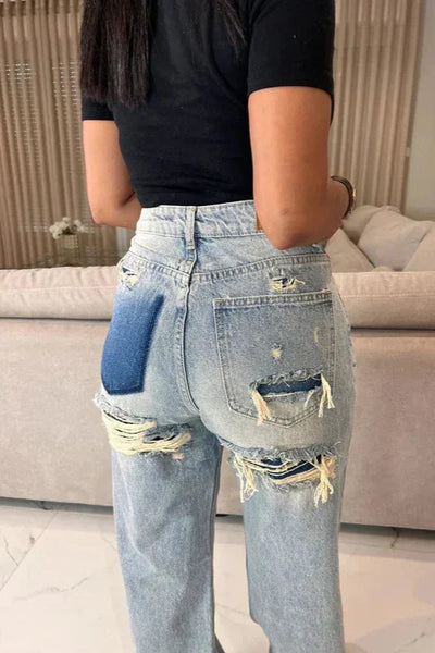 Zaar Straight Ripped Jeans