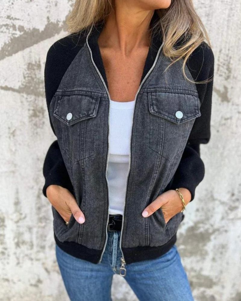 Anidia™ | Denim Patchwork Jacket