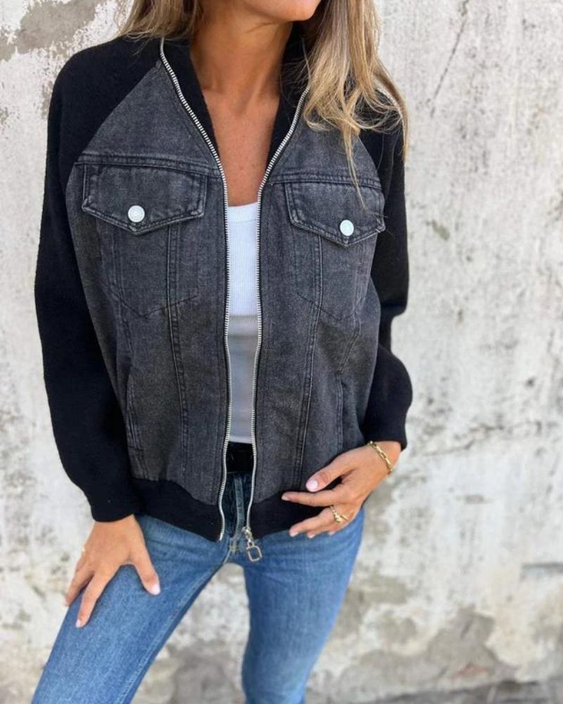 Anidia™ | Denim Patchwork Jacket