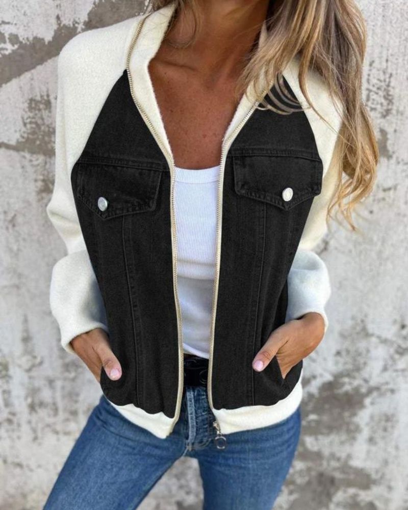 Anidia™ | Denim Patchwork Jacket