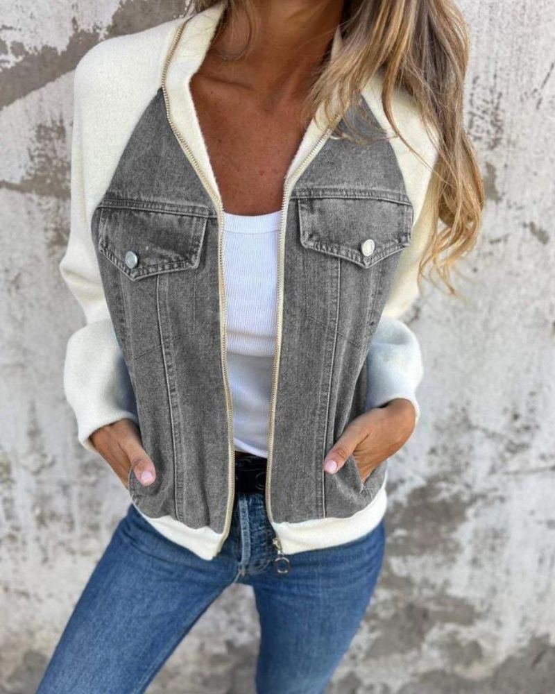 Anidia™ | Denim Patchwork Jacket