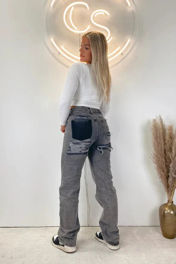 Zaar Straight Ripped Jeans