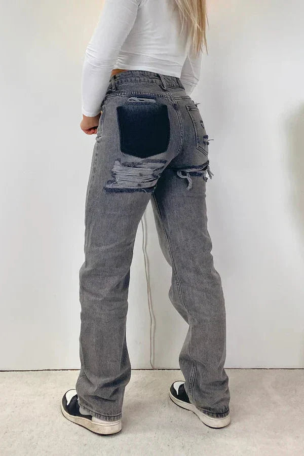 Zaar Straight Ripped Jeans