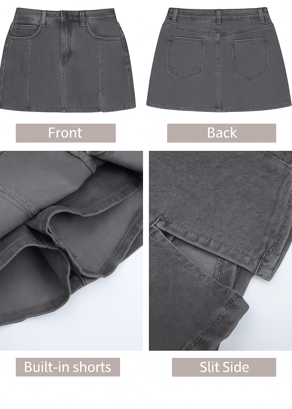 Silhouette Stretch Denim Skort