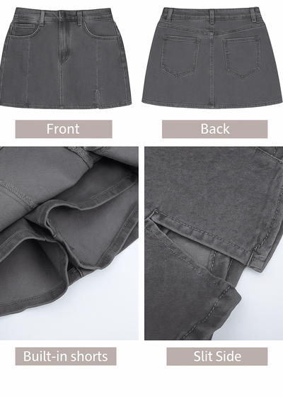Silhouette Stretch Denim Skort