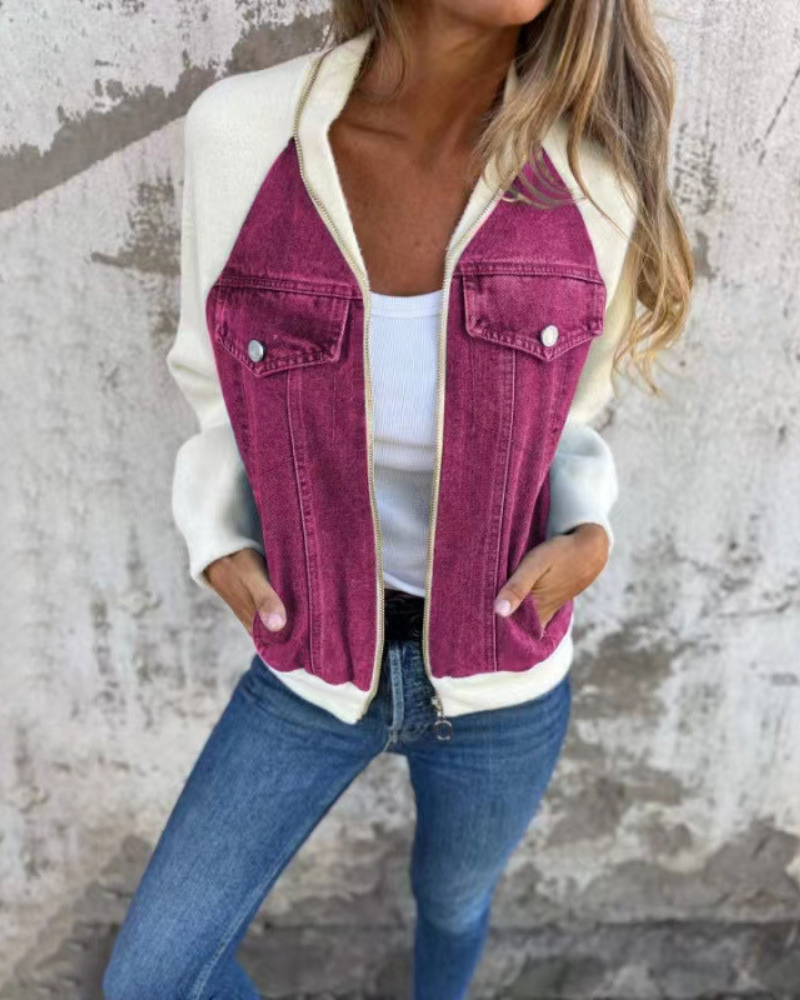 Anidia™ | Denim Patchwork Jacket