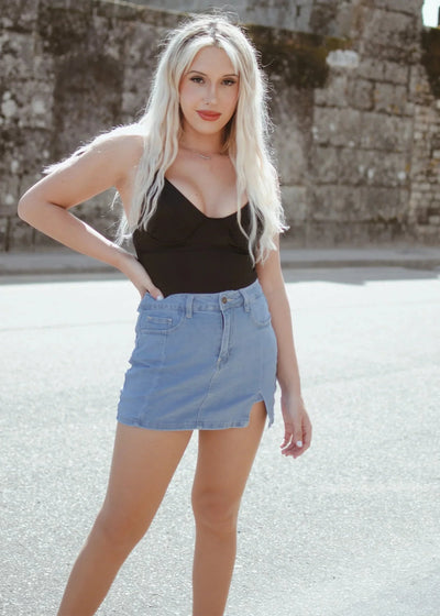 Silhouette Stretch Denim Skort